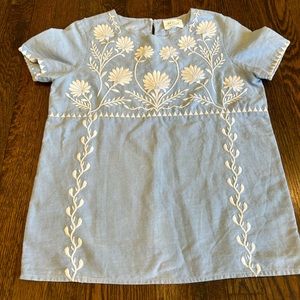 Sézane Embroidered Chambray Shirt